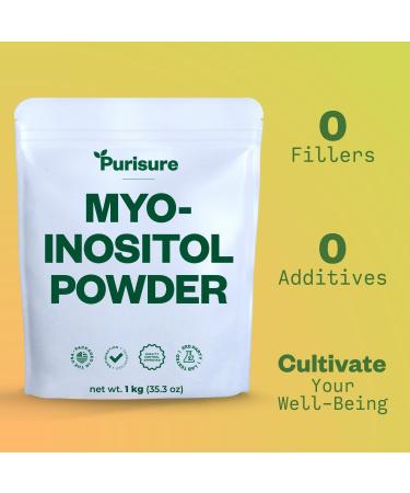Purisure Myo-Inositol Powder 1kg - Fertility & Hormonal Balance Support | Pure Inositol Supplement for Energy & Brain Wellness - Vegan & Non-GMO - Buy Online on SooperMarket.com