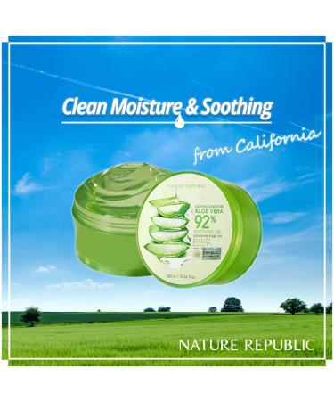 Nature Republic Aloe Vera Gel 92% Moisturizer 10.56 fl oz - Korean Cosmetics | Single PCS - Buy Online on SooperMarket.com