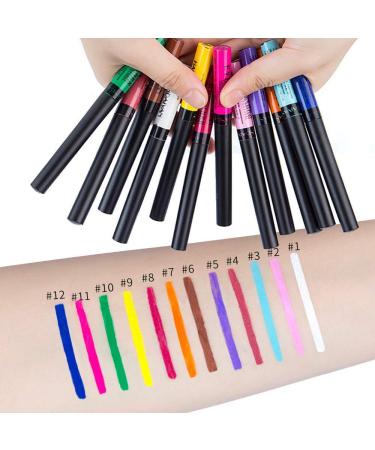 Matte Liquid Eyeliner Set - 12 Colors, Waterproof & Long Lasting for Women/Girls - Buy Online on SooperMarket.com