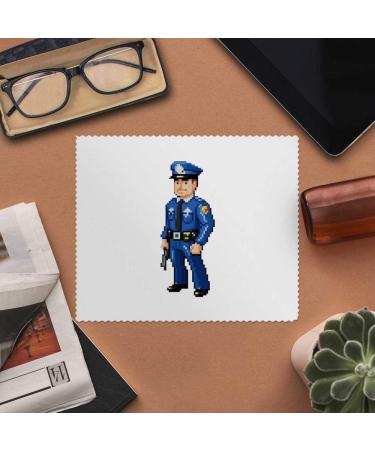 Buy 2 x Pixel Art Police Officer Microfiber Cleaning Cloths | High-Quality Lens & Glasses Cleaner - International Shipping Available - Buy Online on SooperMarket.com