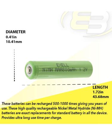 5x 1.2V NIMH AAA 800mAh Rechargeable Batteries for Portable Monitors & Instruments | International Shipping Available - Buy Online on SooperMarket.com
