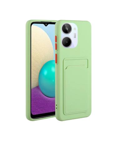 Tivenfezk Nadoli Silicone Case for Oppo Realme 10 4G Ultra thin shockproof scratch -resistant Wallet soft TPU protective cover Mobile phone case with credit card holder Oppo realme 10 4g green