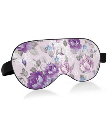 Haskirky Light Blocking Eye Mask Breathable and Adjustable Adult Men and Women Travel on Business Trips Yoga Meditation Light Smooth Comfortable Eye Mask Office Deep Sleep Goodies Retro Purple Flow