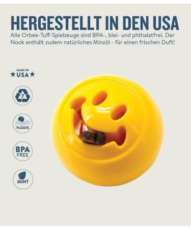 Outward Hound Planet Dog Orbee-Tuff Nooks - Yellow Smiley Snack Toy for Dogs | International Shipping - Buy Online on SooperMarket.com