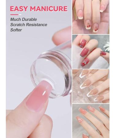 EBANKU Double Sided Nail Stamper Kit with Gel Polish - French Tip Nail Stamping Set for Home DIY Salon - Buy Online on SooperMarket.com
