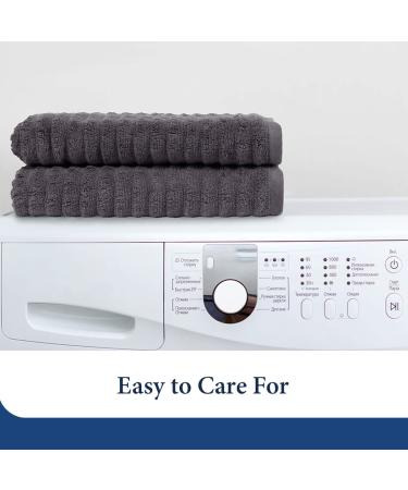 2-Pack Classic Cotton Washcloth Towel Set - Ultra Soft & Absorbent - Grey - Buy Online on SooperMarket.com