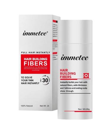 IMMETEE Hair Building Fibers Regrowth Your Hair Instantly 28g -Completely Conceals Hair Loss in 15 Seconds-Thinning Hair and Bald Spots Hair Fibers for Women and Men DARK BROWN