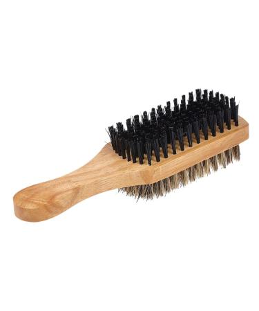 Men's Beard Brush Double-Sided Facial Hair Brush Shaving Comb Male Mustache Brush Solid Wood Handle