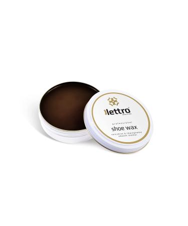 Lettro Shoe Wax 100ml (3.38 fl. Oz) Professional Quality Polish in Multiple Colours Exceptional Shine for Smooth Leather Shoes Bags Jackets and More Dark Brown 106 - Dark Brown
