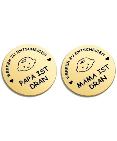 Tanker Street Gifts for Birth make new Papa Mama decision coin baptism gifts for boys & girls gifts for expectant parents (gold)