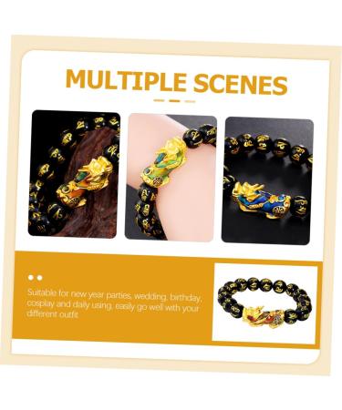 FRCOLOR 2pcs Bracelet Blue Bracelet Buddha Bracelets Pi Yao Bracelet Feng Shui Bracelet Pulseras De Proteccion y Buena Suerte Dragon Bracelet Man Bracelet Beaded Display Alloy Male 21x3CMx3pcs As Shownx3pcs - Buy Online on SooperMarket.com