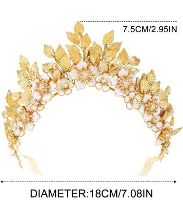 Zoestar Leaf Bride Wedding Crowns and Tiaras Gold Flower Crown Headband Princess Goddess Headpiece Bridal Headwear for Women - Buy Online on SooperMarket.com