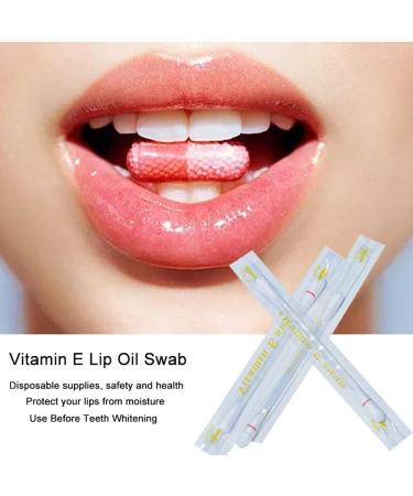 100 pcs Vitamin E Lips Oil Swabs Stick - Disposable VE Cotton Swab for Lip Protection and Moisture - Ideal for Pre-Teeth Whitening Use - 100 Count - Buy Online on SooperMarket.com