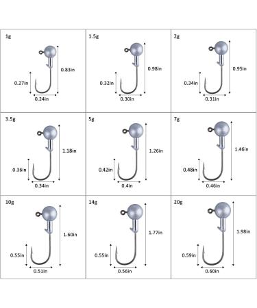 Goture Round Jig Head Hooks 1/4oz 50 Pack for Freshwater and Saltwater Fishing | Pro Swimbait Jig Heads in Fishing Box for Trout, Bass, Crappie - Buy Online on SooperMarket.com