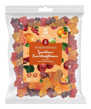 Naschlabor x good mood fruit juice bear | sanddorn |20% variety pure fruit juices with real sea buckthorn |Without artificial dyes and flavor enhancersGluten and lactose-free mixed fruits 100 g (1 Pack)