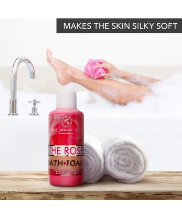 Rose Essential Oil Bath Foam 1000ml - Promotes Good Sleep - Beauty and Body Care - Aromatherapy Spa - Relaxing Bubble Bath - 1L Pack - Buy Online on SooperMarket.com