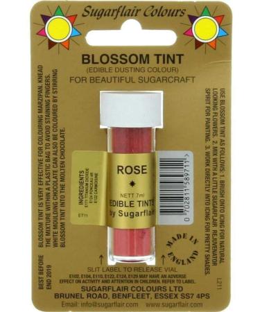 Sugarcraft Sugarflair Colour Blossom Tint Powder Dust Rose 7ml