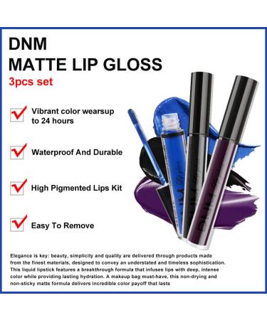 3 Pack Matte Liquid Lipstick Set - Waterproof & Long Lasting Velvet Lip Gloss - Non-Stick Cup Matt Lipsticks for Women - Buy Online on SooperMarket.com