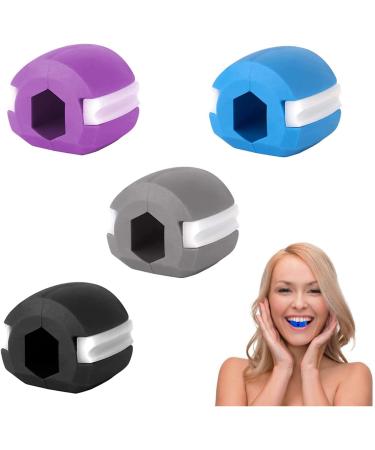 Jaw Exerciser Colour Jawliner Trainer Silica Gel Jaw Training Exercise Jaw for Beginners Intermediate and Advanced Users Training Jaw Exercises Training Jaw 4 Pieces