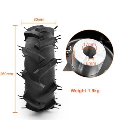 L-Faster 3.50-4 Agricultural Tire | 10 Inch Off-Road Wheel Axle 17mm for Electric Lawn Mower & Trolley - International Shipping Available - Buy Online on SooperMarket.com