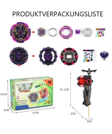 Netoke Gyro Burst Kreisel Set - 4D Metal Fusion Battle Tops & Launcher | Youth Fighting Games Competition Toys - B-169 & B-206 - Buy Online on SooperMarket.com