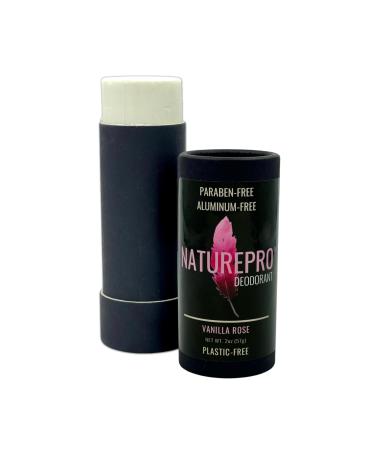 NaturePro Deodorants - All Natural for Men and Women - Paraben Free  Aluminum Free  Cruelty Free  Plastic Free - with coconut oil and Shea butter (Vanilla Rose)