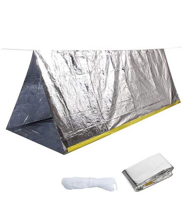 Duben Emergency Survival tent emergency tent snot with rope ultra-light rescue tent not tube tent waterproof 2-person thermal thermal shelter for hiking camping