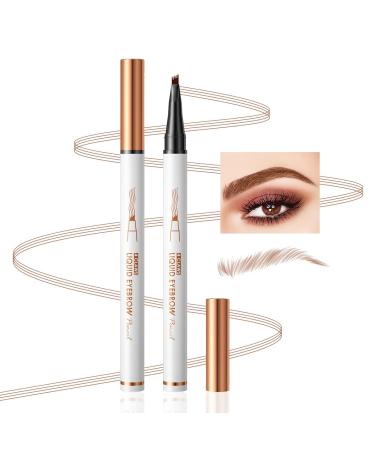 Eyebrow Pencil Light Brown 4 Point Microblading Eyebrow Pen Smudge-Proof Liquid Eyebrow Pencil with Micro-Fork Tip Long Lasting Brow Pen To Create Exquisite and Natural Eyebrows By Aaiffey(01#) 01# Light Brown