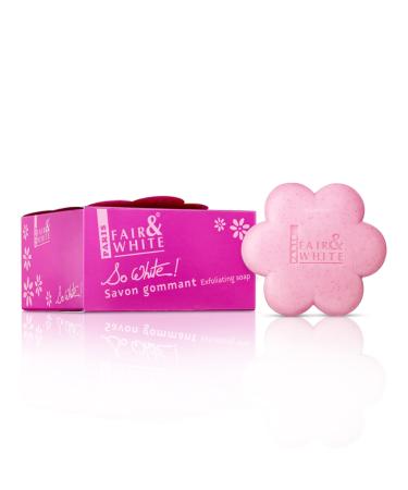 Fair & White So White Skin Brightening Soap - 200g / 7 oz - Exfoliating Soap  Helps to Reduce Dark Spots on: Body  Knees  Underarm  Armpit