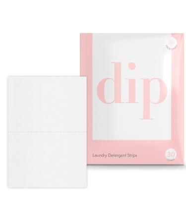 Dip Eco-Friendly Laundry Sheets Detergent | Plant Based Plastic Free & Zero Waste | Perfect for Sensitive Skin | Fragrance Free | 30 Loads Fragrance Free 30 count (Pack of 1)