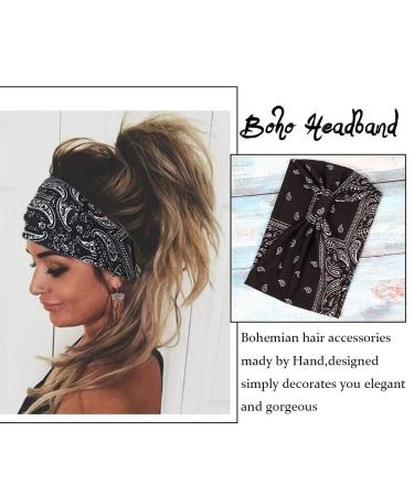 CAKURE Boho Wide Headbands Set-1 - Pack of 3 | African Turban Head Wraps for Women & Girls - Buy Online on SooperMarket.com