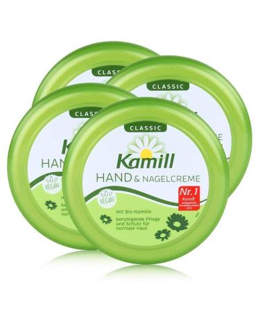 Kamill Classic Hand & Nail Cream 150ml - With Organic Chamomile (Pack of 4)
