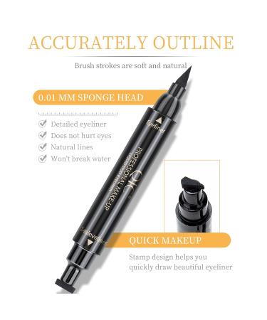 DekRion Winged Eyeliner Stamp & Liquid Liner Set - Black, Waterproof, Long-lasting & Smudgeproof Makeup - Buy Online on SooperMarket.com