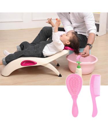 EXCEART Baby Shower Brush Set - Shampoo Dispenser, Exfoliator & Safety Comb for Newborns and Toddlers - Pink - Buy Online on SooperMarket.com