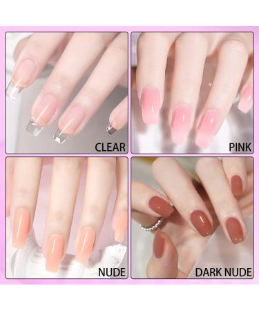 Lofuanna 4PCS Poly Gel Nail Kit - 15ML 4 Colors Builder Gel Starter Kit for Professional Technicians - French Kit 3-Nail Set - Buy Online on SooperMarket.com
