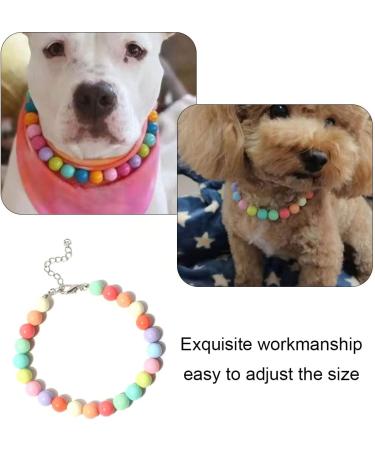 Colorful Dog Pearl Necklace & Adjustable Pet Collar - Stylish Jewelry for Mini Breed Dogs & Cats - Buy Online on SooperMarket.com