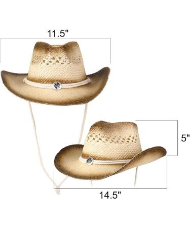 ArtCreativity Straw Cowboy Hat for Teens and Adults - Cowboy Costume Hat with Chinstrap and Sunburst Pendant - Perfect for Dress Up Parties and Concerts - Buy Online on SooperMarket.com