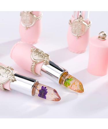 Petansy 6 Pack Crystal Jelly Flower Lipstick Set - Long Lasting Moisturizing Lip Gloss Kit with Magic Color Change - Nutritious Temperature Lip Balm Set - Buy Online on SooperMarket.com