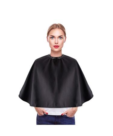 No lifting black make-up cloak black make-up coat waterproof short blouse for beauty salons light crest-beard apron make-up BIB styling shampoo cloak for make-up artist 1 piece (1 Pack) black