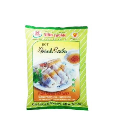 Flour for rice paper (Bot Banh Cuon) - 14 Oz (3 packs) 14 Ounce (Pack of 3)