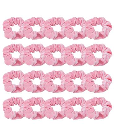20 Pcs Pink Scrunchies  Didder Velvet Scrunchies  Scrunchies for Hair Velvet Hair Scrunchies  Soft Elastics Bobbles Ropes Scrunchie Solid color Cute Scrunchies for Women Girls Hair Accessories