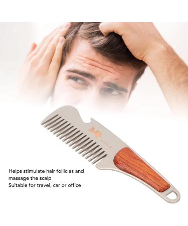 Stainless Steel Hair & Beard Comb - Multipurpose Sandalwood Pocket Moustache Comb for Grooming - Buy Online on SooperMarket.com