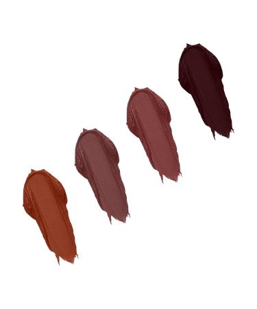 4Pcs Semi-Matte Nude Lipstick Set - Long Lasting Waterproof & Pigmented Velvet Finish for Women | Ideal Neutral Lip Makeup - Buy Online on SooperMarket.com
