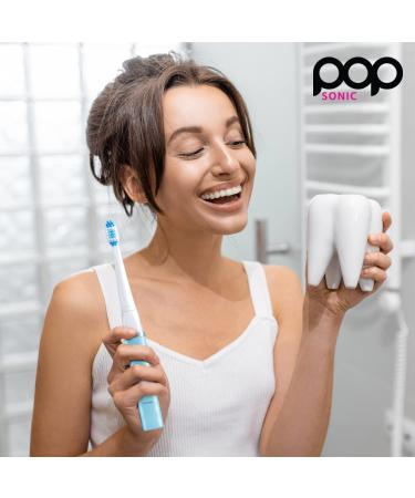 Pop Sonic USB Charge Anywhere Toothbrush (Hawaiian Blue) | Rechargeable w/40,000 Brush Strokes/Min - Long-Lasting Bristles - for Teens & Adults - Buy Online on SooperMarket.com
