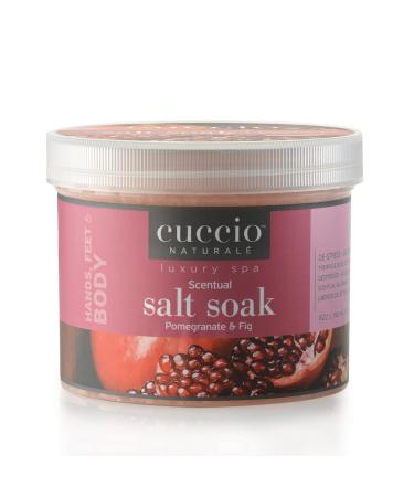 Cuccio Naturale Scentual Salt Soak - Invigorating Salts With An Irresistible Scent - Rejuvenate And Soothe Tired Feet - Softens And Leaves The Skin Fresh And Clean - Pomegranate And Fig - 29 Oz