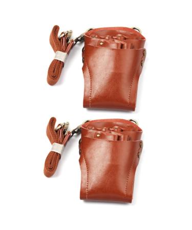 Minkissy 2st bag for cosmetic brush Tool pocket for hairstyling hairdresser waist holder hairdressing belt bag make-up bag bag tool holder belt bag vintage scissor stand mediumx2pcs braunx2st
