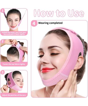 Airfish V Line Lifting Mask Double Chin Reducer with Chin Strap for Women Double Chin Eliminator Face Lift Chin Mask Lift Prevent Sagging V Shaped Slimmer (Pink) - Buy Online on SooperMarket.com