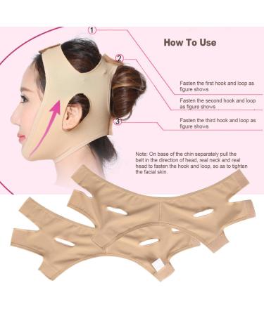 V Face Chin Bandage Belt & Facial Slimming Mask - Skin Color S | Face Slimming Solutions for a Defined Look | International Shipping Available - Buy Online on SooperMarket.com