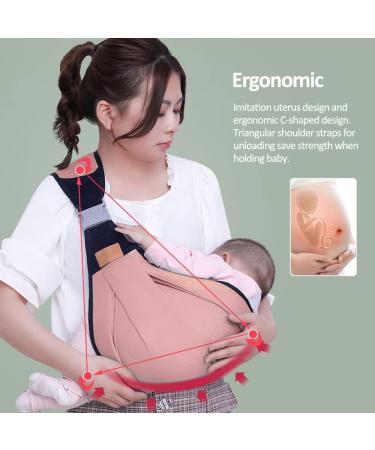 HINATAA Breathable Baby Sling | Adjustable Baby Carrier Wrap | Quick Dry & Thick Shoulder Straps | 0-36 Months (Pink A) - Buy Online on SooperMarket.com