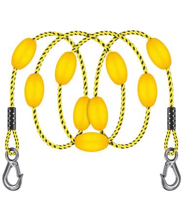 SELEWARE 65ft Tow Rope, Boating Tow Ropes for 1-4 Rider Towable Tubes, W/Floats, Stainless Steel Hook at Each end, idear for Water Sports Tow Rope With Stainless Hook and Floats